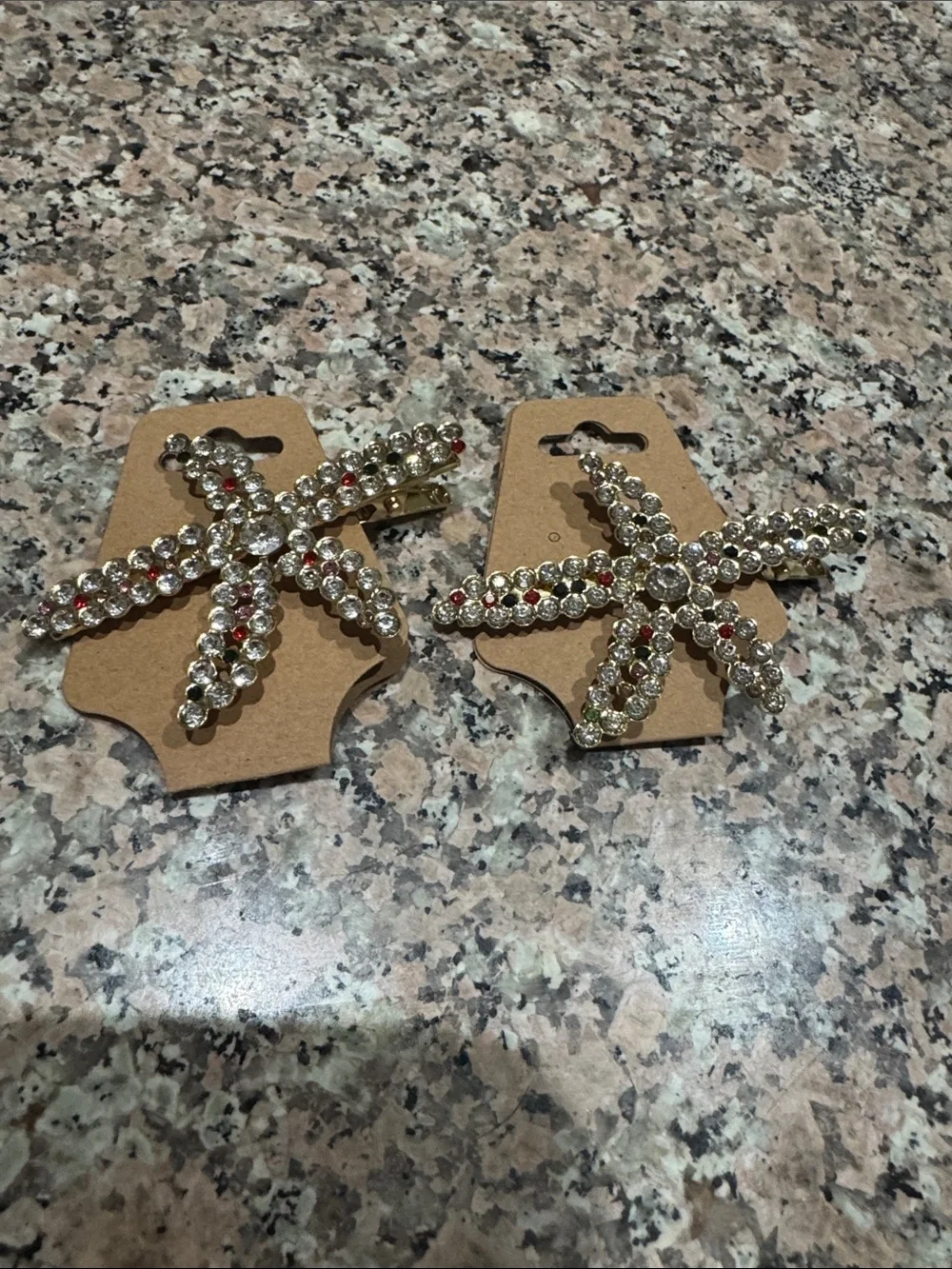 NWOT Pearl & Crystal Starfish Hair Clips - Women’s Hair Accessories